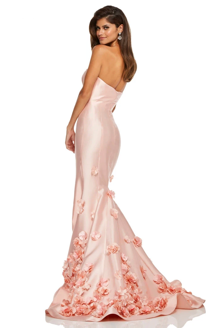 Sherri Hill - 52744 Strapless Flower Appliqued Fitted Dress 4 Sherri Hill - 52744 Strapless Flower Appliqued Fitted Dress