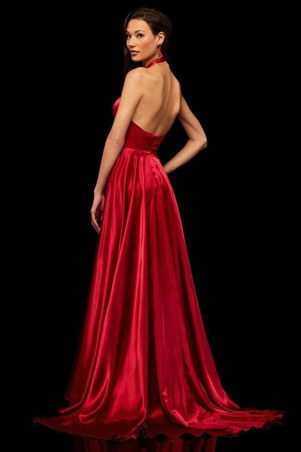 Sherri Hill - 52745 Cross Halter Charmeuse A-line Gown 7 Sherri Hill - 52745 Cross Halter Charmeuse A-line Gown