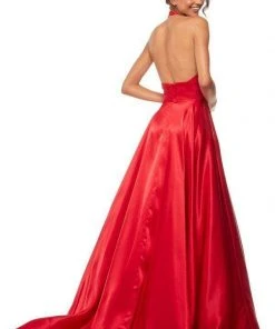 Sherri Hill - 52745 Cross Halter Charmeuse A-line Gown 8 Sherri Hill - 52745 Cross Halter Charmeuse A-line Gown