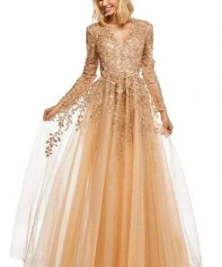 Sherri Hill - 52746 Plunging V-Neck Long Lace Dress