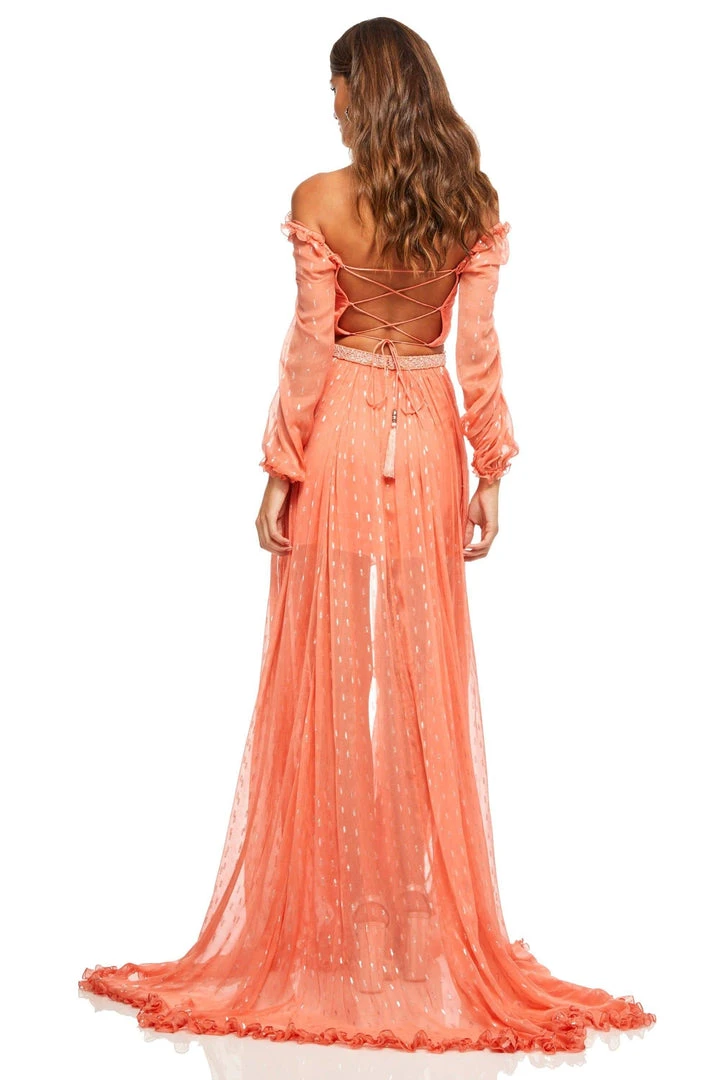 Sherri Hill - 52756 Off The Shoulder Two Piece Dress With High-Low Hem 4 Sherri Hill - 52756 Off The Shoulder Two Piece Dress With High-Low Hem