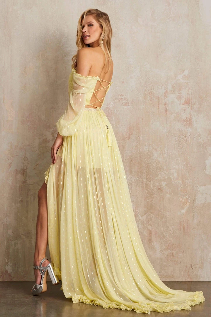 Sherri Hill - 52756 Off The Shoulder Two Piece Dress With High-Low Hem 6 Sherri Hill - 52756 Off The Shoulder Two Piece Dress With High-Low Hem