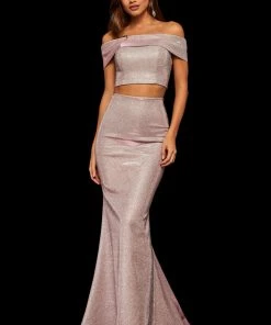Sherri Hill - 52757 Two-Piece Off Shoulder Long Fitted Dress 8 Sherri Hill - 52757 Two-Piece Off Shoulder Long Fitted Dress
