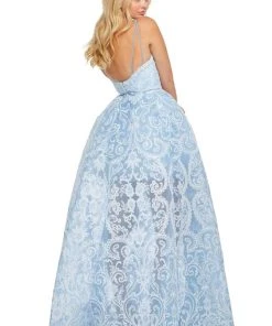 Sherri Hill - 52758 Lace Embroidered Ballgown With Scalloped Hem