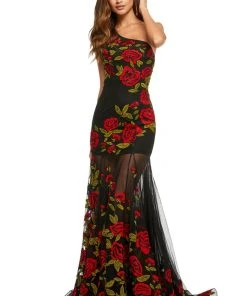Sherri Hill - 52761 One Shoulder Fitted Floral Dress