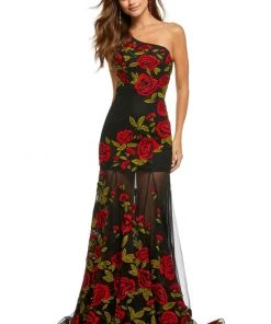 Sherri Hill - 52761 One Shoulder Fitted Floral Dress