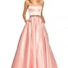 Sherri Hill - 52776 Two Piece Strapless Beaded Belt A Line Satin Dress