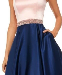Sherri Hill - 52776 Two Piece Strapless Beaded Belt A Line Satin Dress