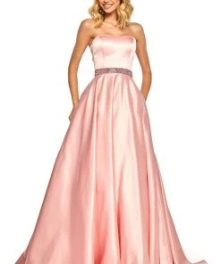 Sherri Hill - 52776 Two Piece Strapless Beaded Belt A Line Satin Dress