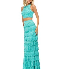 Sherri Hill - 52777 Two Piece Halter Column Dress