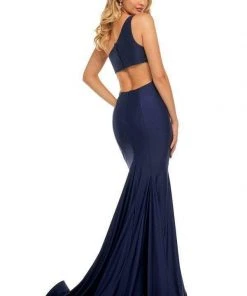 Sherri Hill - 52781 One Shoulder Satin Mermaid Dress With Train