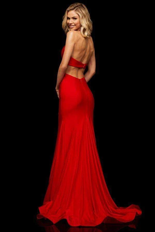 Sherri Hill - 52782 Satin Halter Dress With Sexy Open Back 4 Sherri Hill - 52782 Satin Halter Dress With Sexy Open Back