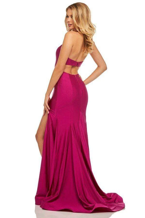 Sherri Hill - 52782 Satin Halter Dress With Sexy Open Back 6 Sherri Hill - 52782 Satin Halter Dress With Sexy Open Back