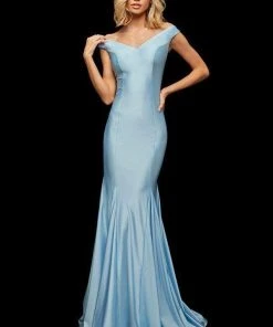 Sherri Hill - 52783 Satin Off Shoulder Mermaid Gown