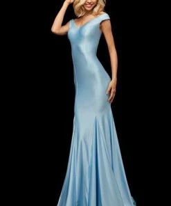 Sherri Hill - 52783 Satin Off Shoulder Mermaid Gown 12 Sherri Hill - 52783 Satin Off Shoulder Mermaid Gown