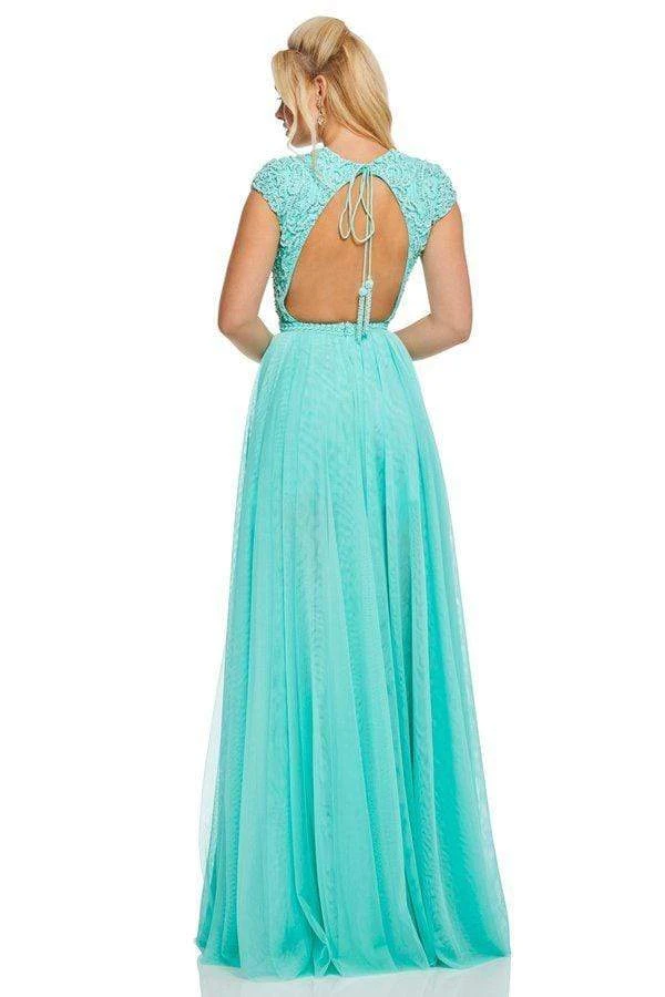 Sherri Hill - 52801 Beaded Cap Sleeved A-Line Long Dress 4 Sherri Hill - 52801 Beaded Cap Sleeved A-Line Long Dress