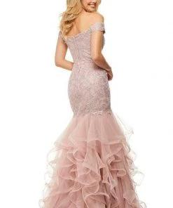 Sherri Hill - 52811 Off-Shoulder Cap Sleeved Mermaid Evening Dress 5 Sherri Hill - 52811 Off-Shoulder Cap Sleeved Mermaid Evening Dress