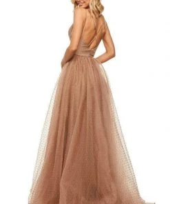 Sherri Hill - 52812 Beaded Plunging V- Neckline A-Line Dress 8 Sherri Hill - 52812 Beaded Plunging V- Neckline A-Line Dress