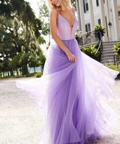 Sherri Hill - 52812 Beaded Plunging V- Neckline A-Line Dress 10 Sherri Hill - 52812 Beaded Plunging V- Neckline A-Line Dress