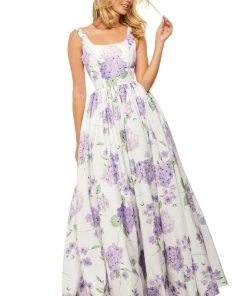 Sherri Hill - 52815 Square Long Print Dress