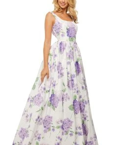 Sherri Hill - 52815 Square Long Print Dress