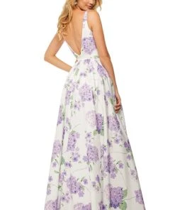 Sherri Hill - 52815 Square Long Print Dress
