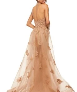 Sherri Hill - 52819 Plunging V- Neckline Lace Appliqued Dress 5 Sherri Hill - 52819 Plunging V- Neckline Lace Appliqued Dress