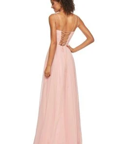 Sherri Hill - 52839 Taffeta Lace-up Back Long Chiffon Dress