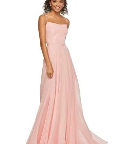Sherri Hill - 52839 Taffeta Lace-up Back Long Chiffon Dress 18 Sherri Hill - 52839 Taffeta Lace-up Back Long Chiffon Dress