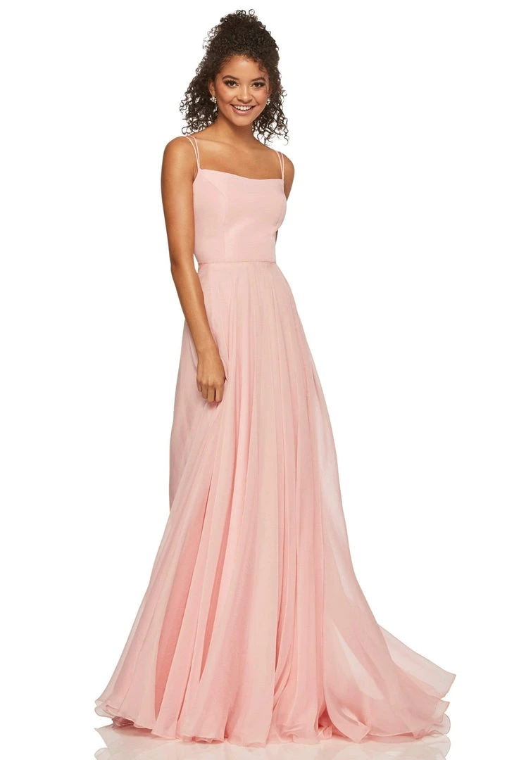 Sherri Hill - 52839 Taffeta Lace-up Back Long Chiffon Dress 5 Sherri Hill - 52839 Taffeta Lace-up Back Long Chiffon Dress