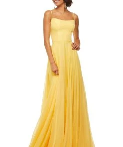 Sherri Hill - 52839 Taffeta Lace-up Back Long Chiffon Dress 25 Sherri Hill - 52839 Taffeta Lace-up Back Long Chiffon Dress