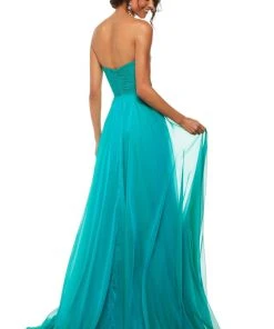 Sherri Hill - 52840 Strapless Sweetheart Pleated Chiffon Gown