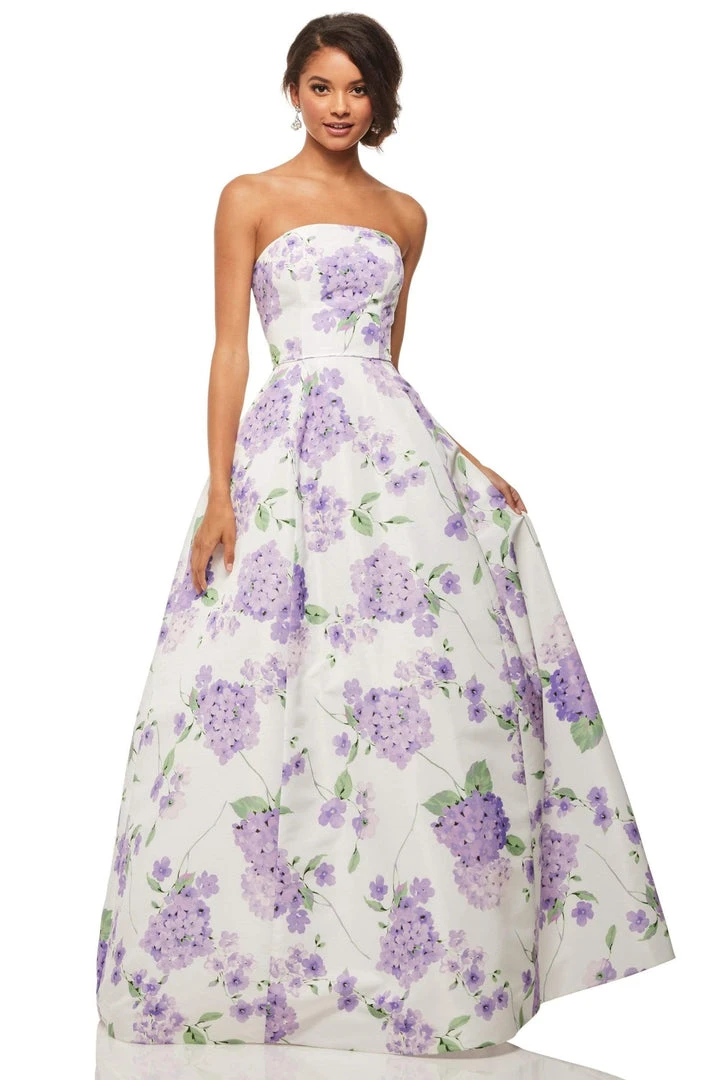 Sherri Hill - 52865 Strapless Floral Print Taffeta Ballgown 3 Sherri Hill - 52865 Strapless Floral Print Taffeta Ballgown