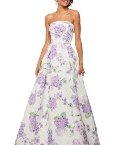 Sherri Hill - 52865 Strapless Floral Print Taffeta Ballgown 5 Sherri Hill - 52865 Strapless Floral Print Taffeta Ballgown