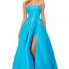 Sherri Hill - 52871 Long Strapless High Slit A Line Dress