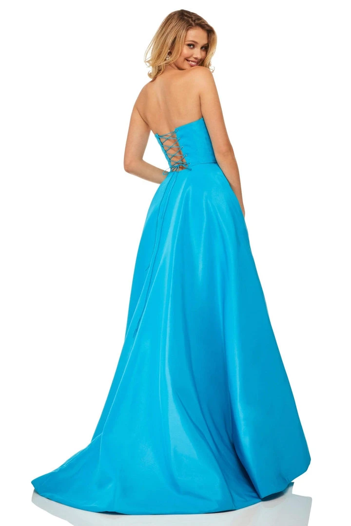 Sherri Hill - 52871 Long Strapless High Slit A Line Dress 4 Sherri Hill - 52871 Long Strapless High Slit A Line Dress