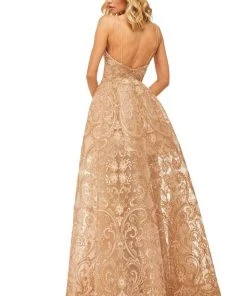 Sherri Hill - 52878 Sweetheart Long Gold Dress