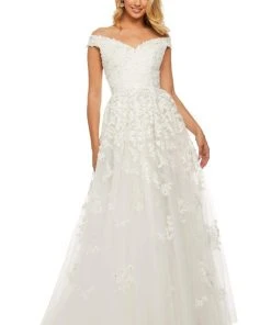 Sherri Hill - 52879 Off-Shoulder Embellished A-line Dress