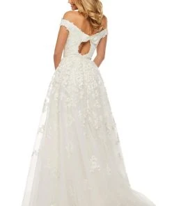 Sherri Hill - 52879 Off-Shoulder Embellished A-line Dress