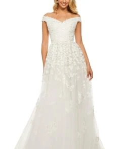 Sherri Hill - 52879 Off-Shoulder Embellished A-line Dress