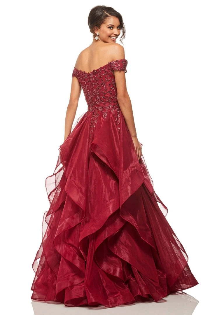 Sherri Hill - 52880 Metallic Lace Off The Shoulder Tulle Ballgown 4 Sherri Hill - 52880 Metallic Lace Off The Shoulder Tulle Ballgown