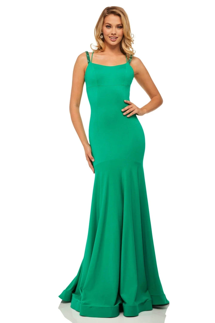 Sherri Hill - 52883 Scuba Scoop Neck Mermaid Dress With Open Back 3 Sherri Hill - 52883 Scuba Scoop Neck Mermaid Dress With Open Back