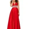 Sherri Hill - 52906 Pleated Plunging V-Neck Gown With Slit