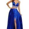 Sherri Hill - 52907 Two Piece Satin Deep V-neck A-line Dress