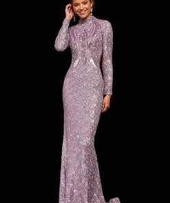 Sherri Hill - 52916 Beaded Long Sleeve Sexy Open Back Dress 21 Sherri Hill - 52916 Beaded Long Sleeve Sexy Open Back Dress