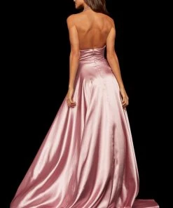 Sherri Hill - 52920 Beaded High Halter Neckline Satin Dress