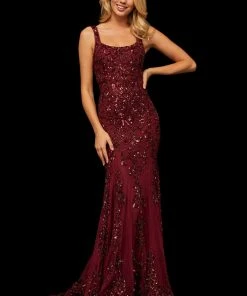 Sherri Hill - 52925 Long Beaded Lace Mermaid Dress