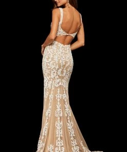 Sherri Hill - 52925 Long Beaded Lace Mermaid Dress 17 Sherri Hill - 52925 Long Beaded Lace Mermaid Dress