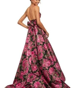 Sherri Hill - 52932 Long Print A-line Dress 8 Sherri Hill - 52932 Long Print A-line Dress