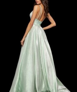 Sherri Hill - 52956 Long Glitter Knit A Line Dress